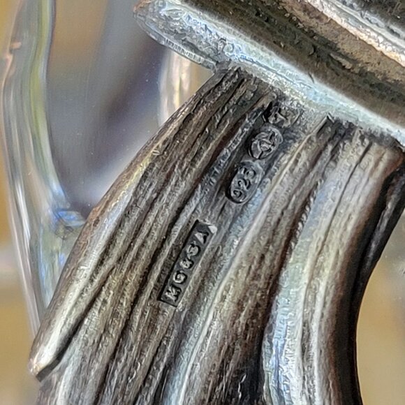 .925 Sterling Silver Cage / ATLANTIS Crystal Liquor Whiskey Square Decanter Rare - Picture 4 of 10